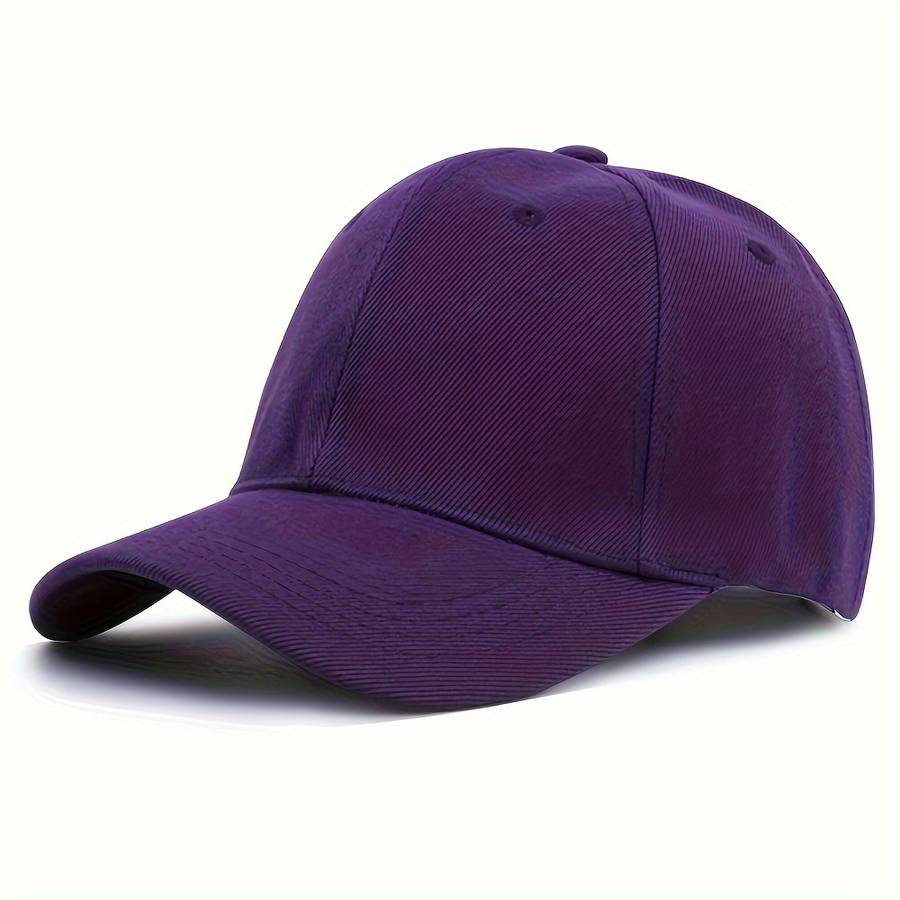 1pc Curved Brim Adjustable Sun Hat Fashion Baseball Cap Solid Color Sunscreen Sports Dad Hat For