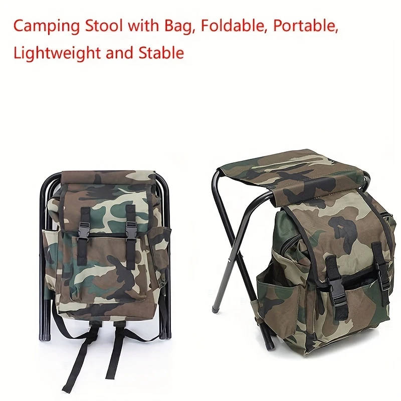 1pc Camping Stool with Bag Foldable Portable Lightweight and Stable Christmas Gift Color Sent Random