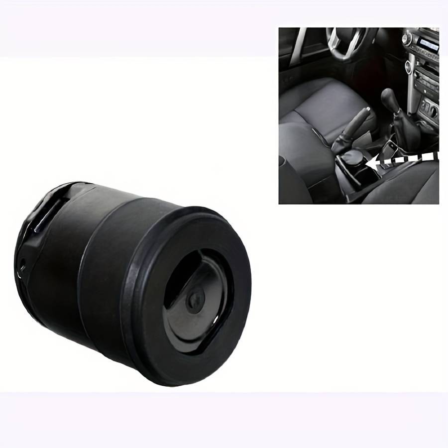 1pc Fit Black Car Ashtray for Cup Holder Compact Easy-Clean PBT Plastic Perfect for Cars Truc