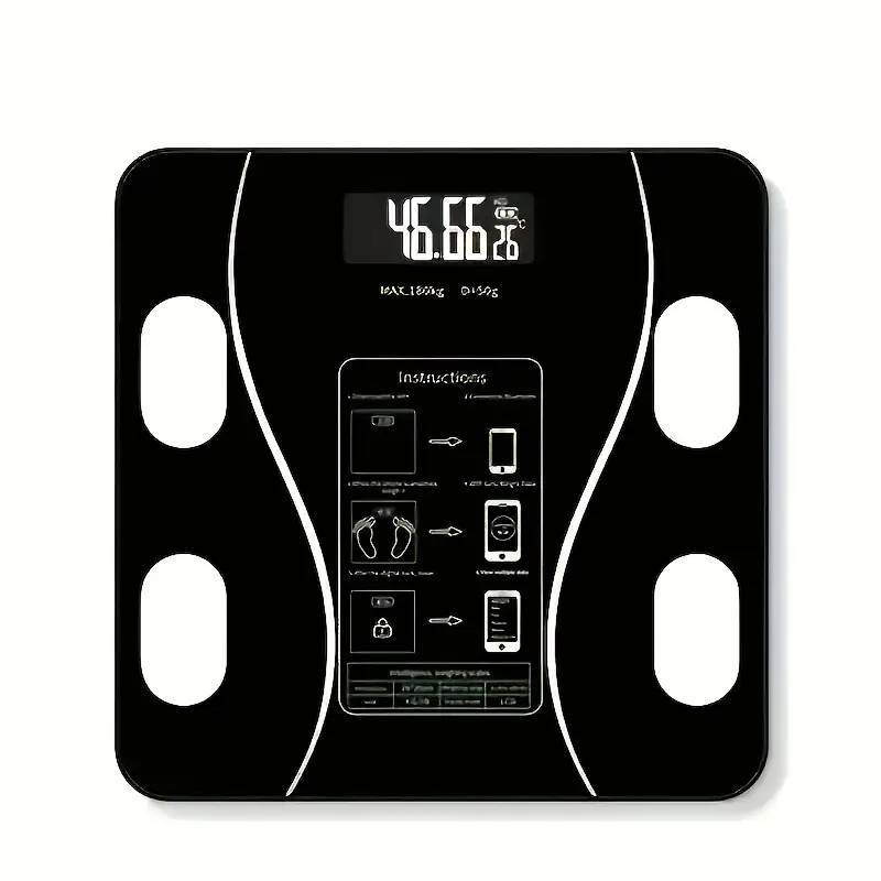 Smart Wireless Wireless Weight Scale with LED Display, Battery Powered (AAA), Real-Time Weight & Bod