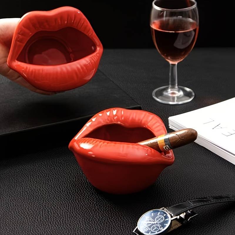1pc lip desktop ashtray resin crafts storage box creative resin ashtray for boyfriends and h