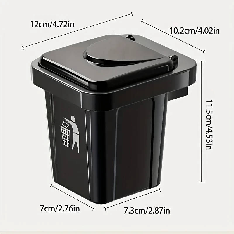 1pc LDQ Stainless Steel Wall-Mounted Ashtray with Red Lid No Drilling Required Modern Square Design