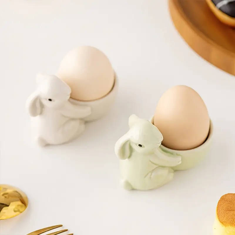 Ceramic Rabbit Egg Cup Holder