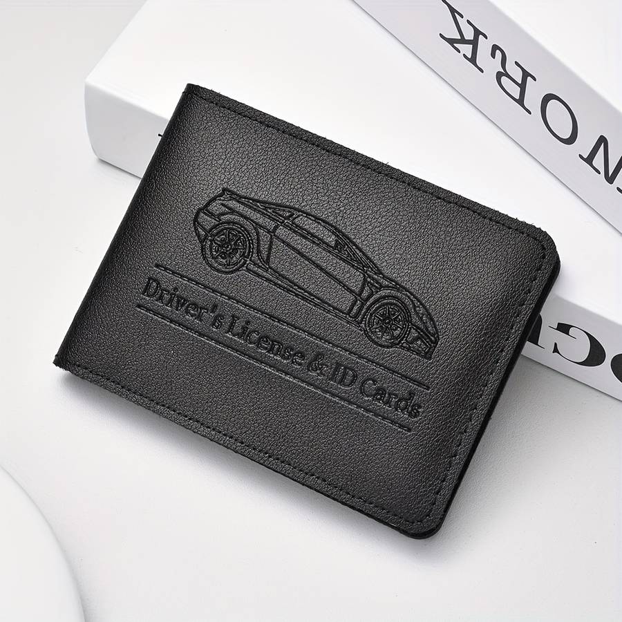 1pc DEABOLAR Driver's License ID Card Holder Stylish Car Design Wallet for Credit Cards Compac