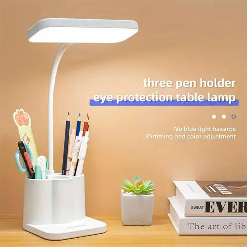 1pc Rechargeable LED Stand Light with Polished Finish Adjustable Lighting Desk Lamp USB Charging 5V