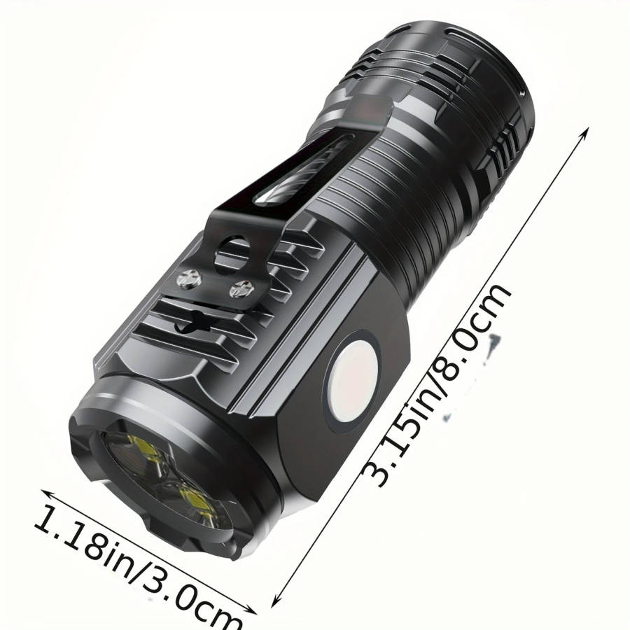 1pc LED Flashlight USB Rechargeable With Built-in Li-ion Battery 3-Mode Bright Light Mini And Portab