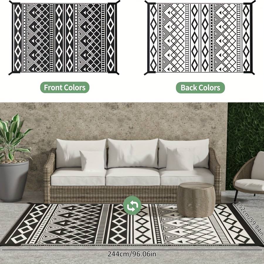 1Pc Black And White 120x183cm Floor Mat