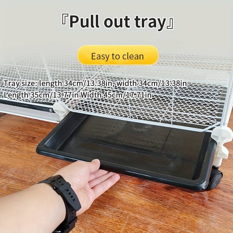 1pc 2 lattice white injection molded wheelless + storage area Pet Cage