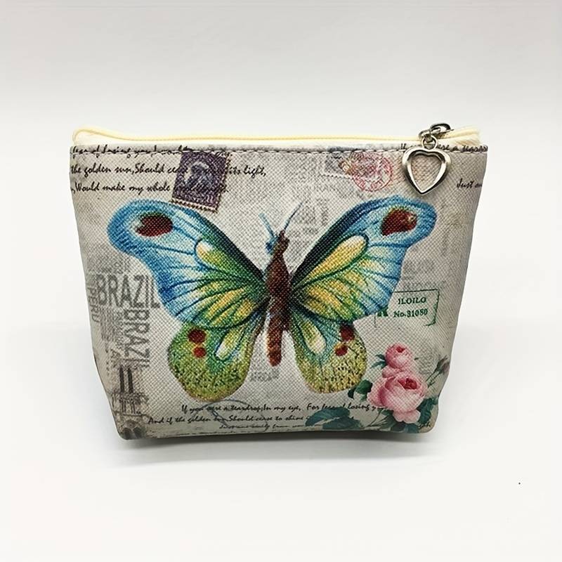 1pc Vintage Butterfly Coin Purse Key Pouch Card Holder Women'S Wallet And Coin Bag.