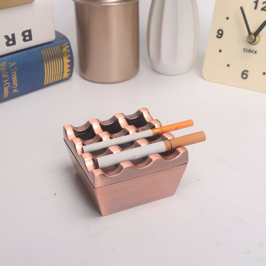1pc Classic Metal Ashtray for Cigarettes Cigars Windproof Perfect for Outdoor Use Restaurants