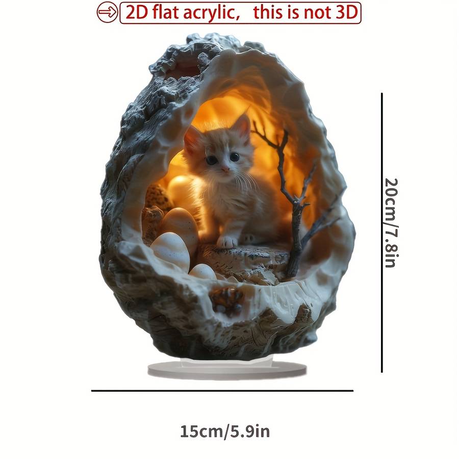 1pc 2D Flat  PC Bohemian Style Acrylic Persian Cat Ornament  Acrylic Not 3D Ideal for