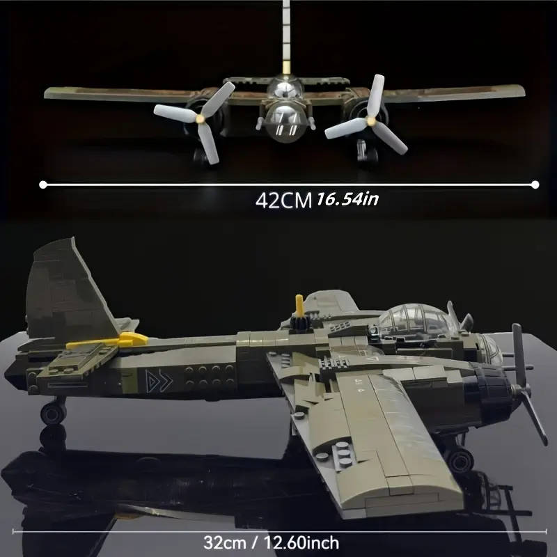 1000 Pieces Junkers JU-88 Bomber Fighter Aircraft Model Building Block Set