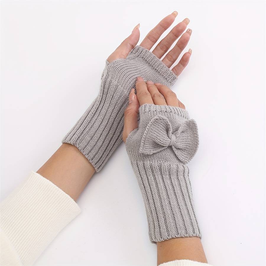 1 Pair Khaki Warm Gloves