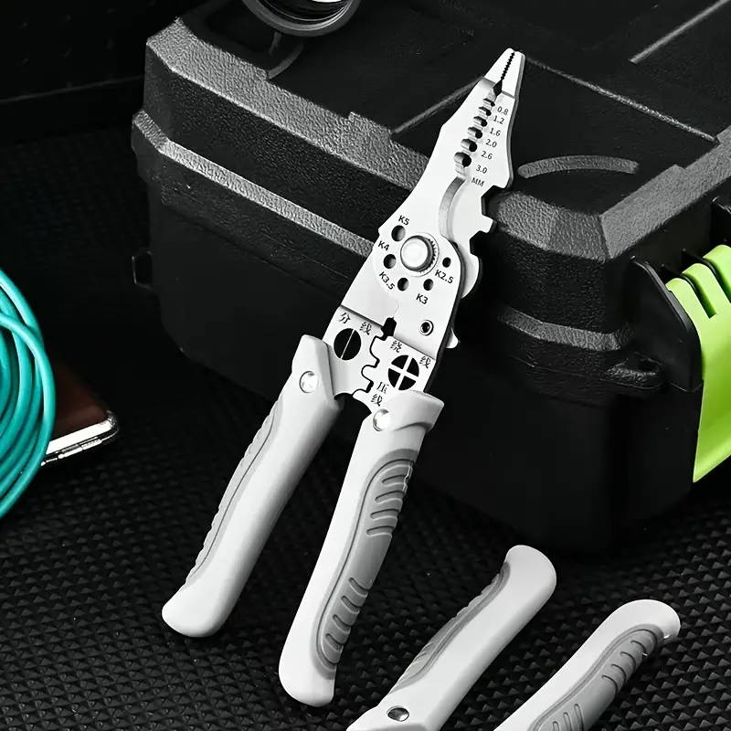 1pc Premium Multi-Function Wire Stripper Crimping Tool Chrome Vanadium Steel Durable Cutter with Non