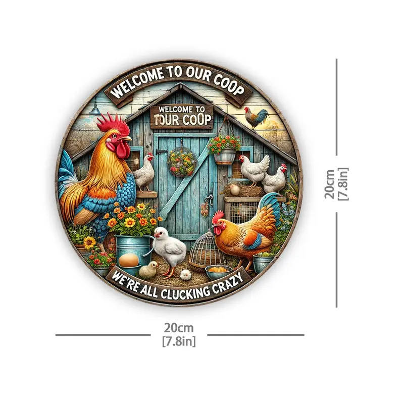 Vintage Mushroom Forest Golden Sign 20x20cm