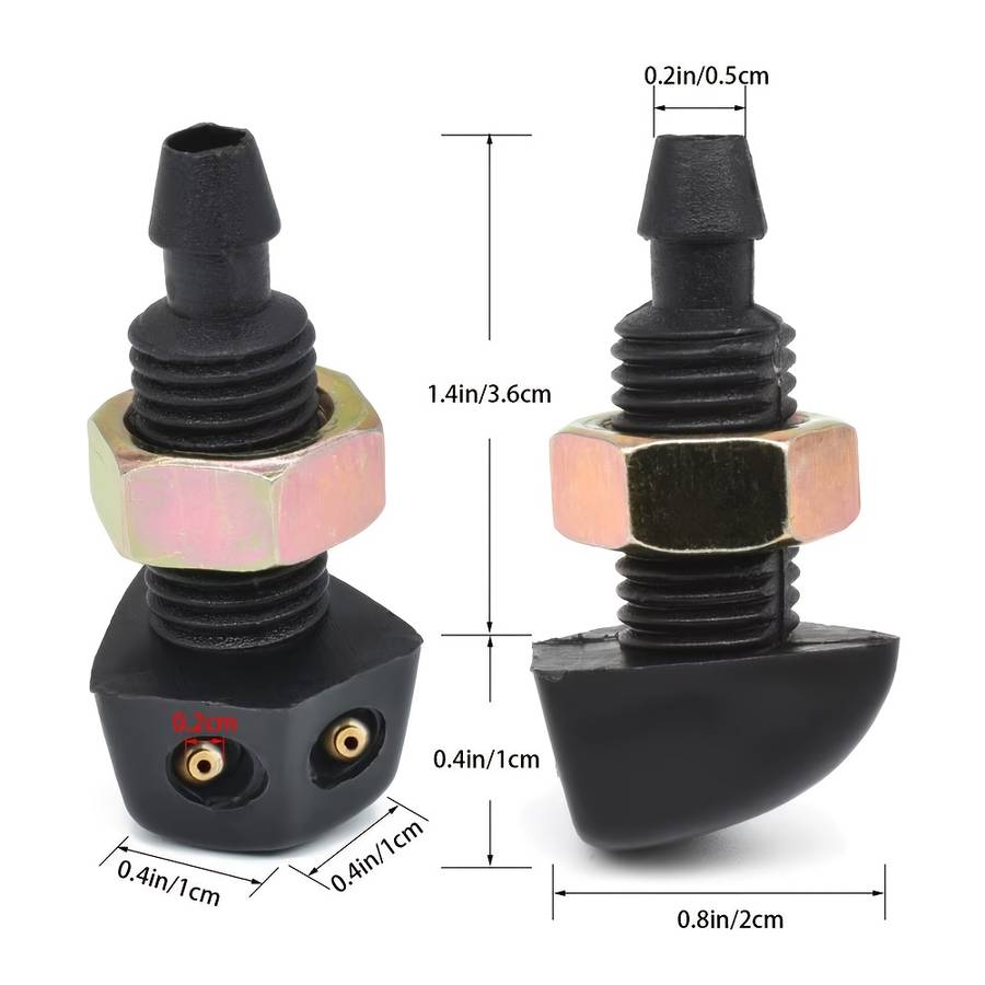 2Pcs Universal DIY Car Windshield Washer Jet Nozzle