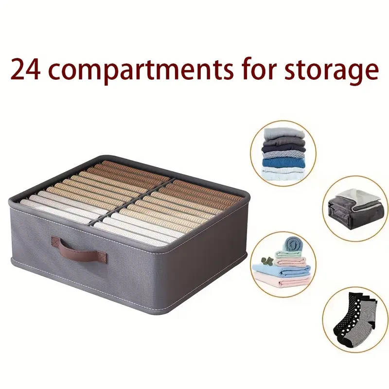 24 Compartment Large Nylon Storage Basket Premium Quality Folding Organizer Easy Install Holds