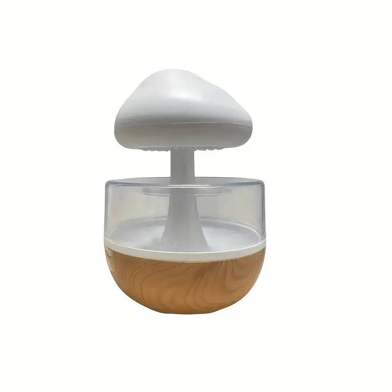 Mushroom Humidifier with Realistic Rain Sound & Dimmable LED Night Light - Quiet Soundwave technolog