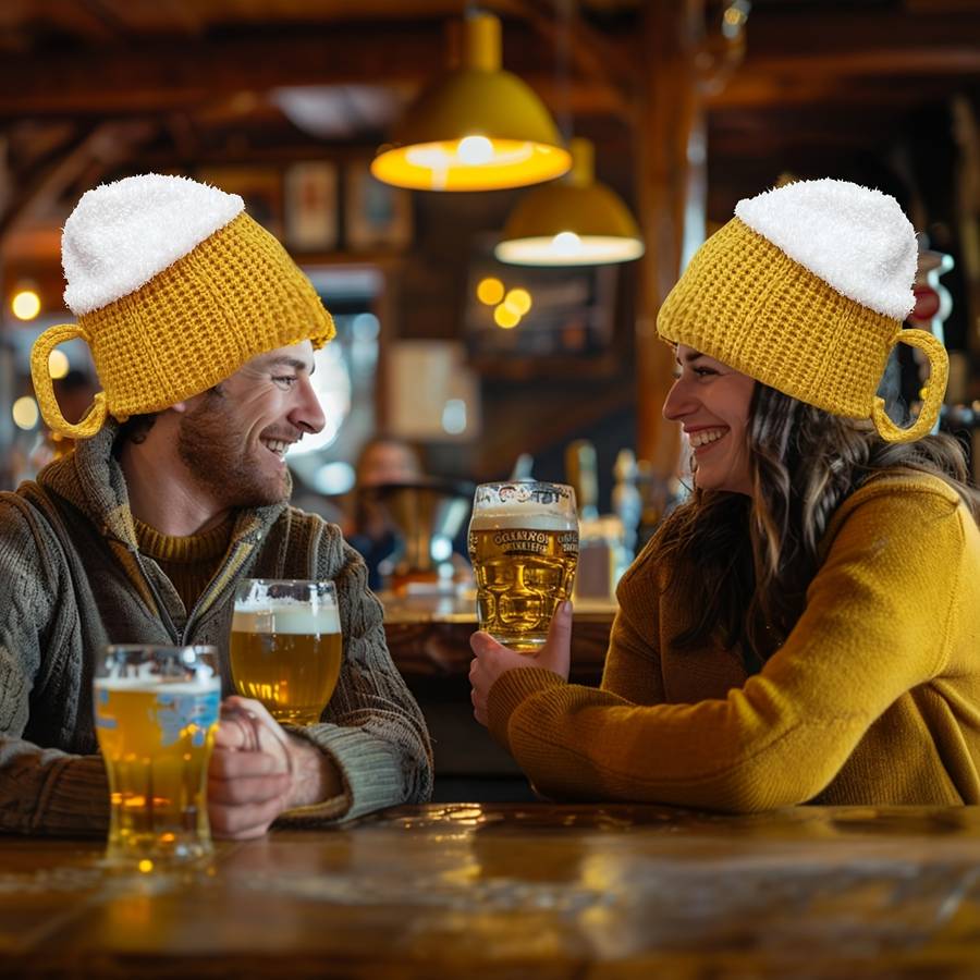 1pc Knitted Fun Hat for Men And Women a Cool Gift for Beer Enthusiasts Perfect for Birthdays Chr