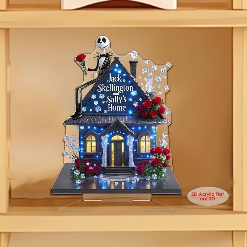 1pc 2D Flat  Acrylic Jack Skellington Sally'S Home Decor Romantic Mystical Family-Themed Table