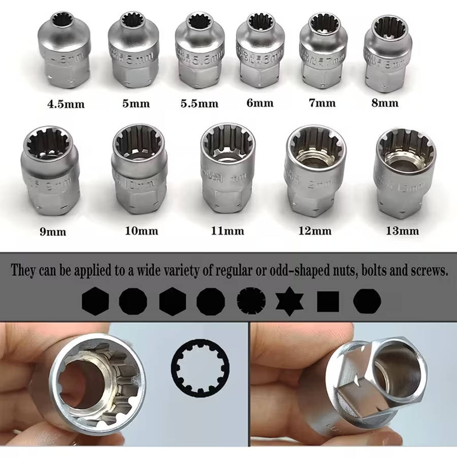 29pcs pass through socket set 1 4 inch drive   socket wrench kit ratchet set with universal joint deep socket set low profile go through socket srench set Product details 2