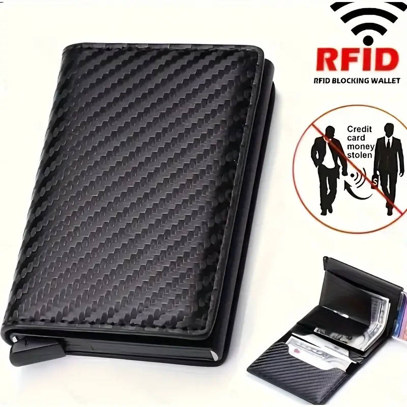 Men's Anti-Theft Anti-Magnetic Carbon Fiber Aluminum Alloy Card Holder
