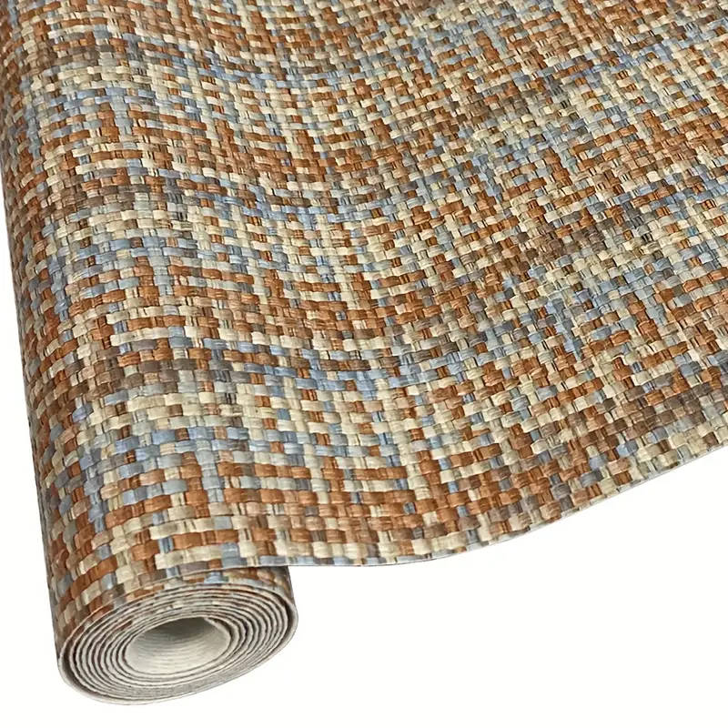 1 Piece Of Woven Textured Printed Faux Leather A-Brown