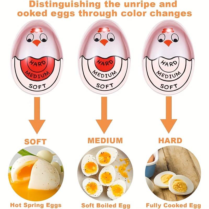 1pc Color-Changing Boiling Egg Timer Reusable Heat-Sensitive Kitchen Tool for Pe