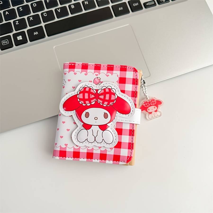 Kuromi Cartoon Tri-Fold Short Wallet Rfid Blocking Student Card Holder Multifunctional Stor