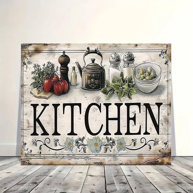 1pc Farmhouse Kitchen Canvas Wall Art Rustic Food Vegetable Theme Painting Woven Other Material Deco