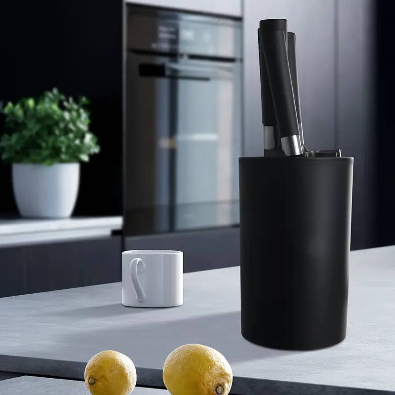 1pc Multifunctional Knife Block Detachable Easy-Clean Plastic Knife Storage Holder Kitchen Utensil O