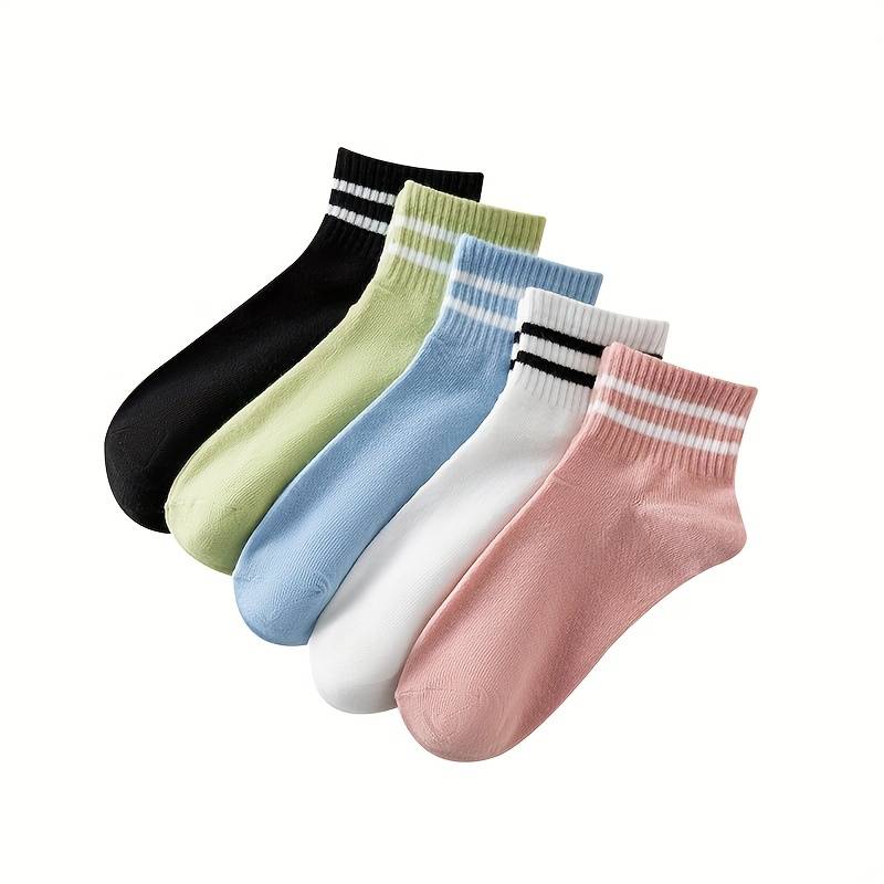 5 Pairs Multicolor Asian One Size High Elastic Socks