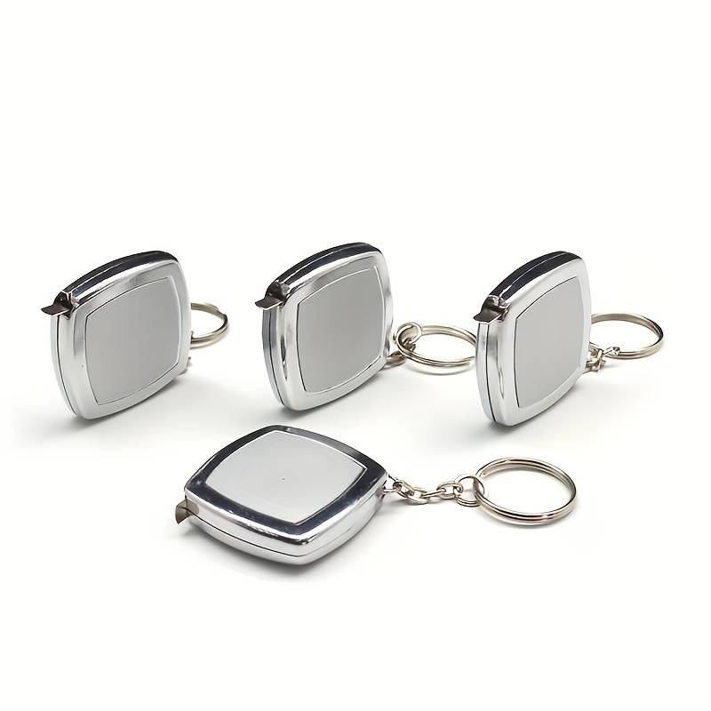 1pc Mini Tape Measure Keychain 200.0 cm PVC Compact Pocket Tool 0.01 Accuracy Precision Port