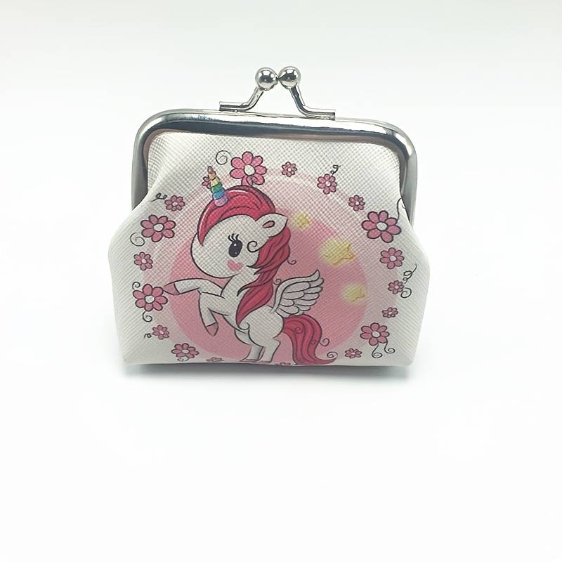 1pc New Cartoon Unicorns Mini Coin Purse Positioning Printing Casual Style