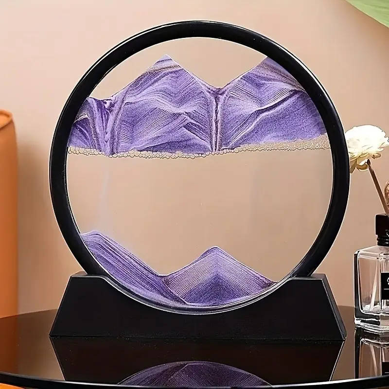 1pc 5D Glass Decoration Relief Sand Timer No Electricity Required Creative Art Gift For Home Office