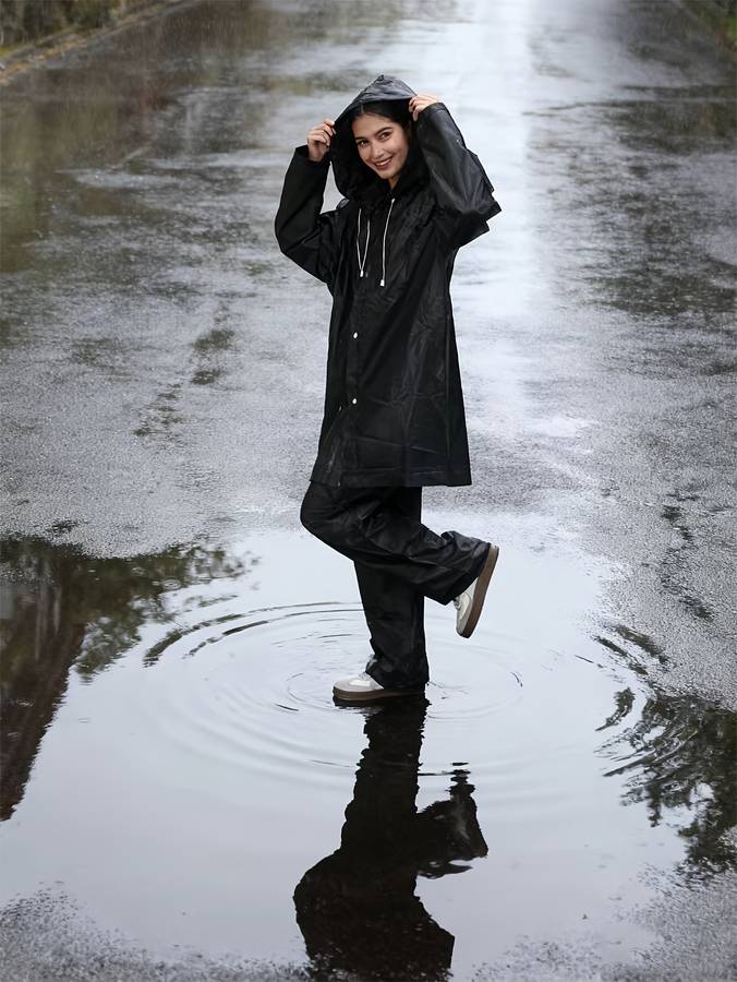 Raincoat Black Size Asian Onesize