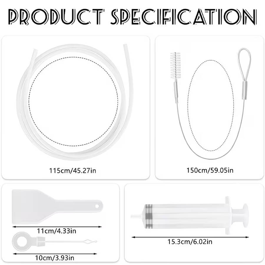 5Pcs Refrigerator Drain Unclogging Kit Reusable Cleaning Tools