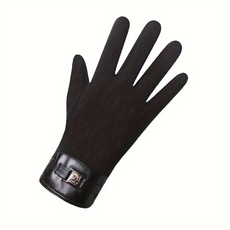 1 Pair Black Warm Gloves