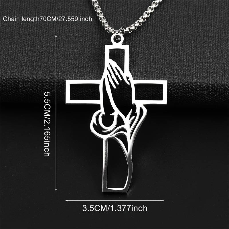 1 Piece Steel Color Jesus Theme Pendant