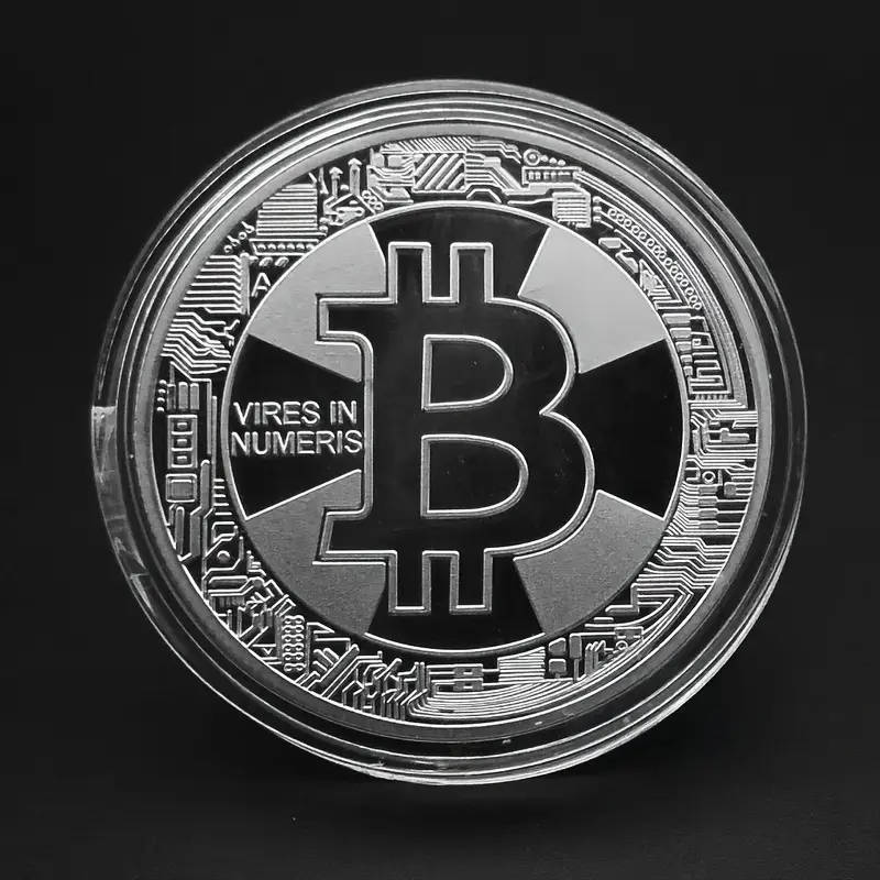 Bitcoin coin with capsule 40mm wide