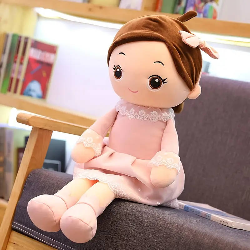 Cute Cartoon Little Girl Doll Plush Toy Green
