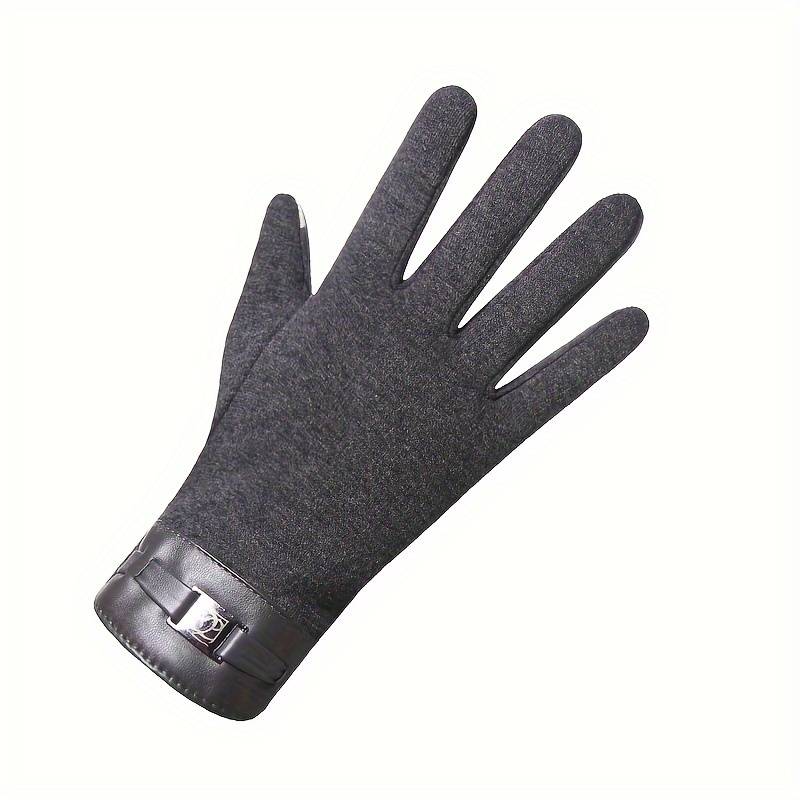 1 Pair Black Warm Gloves