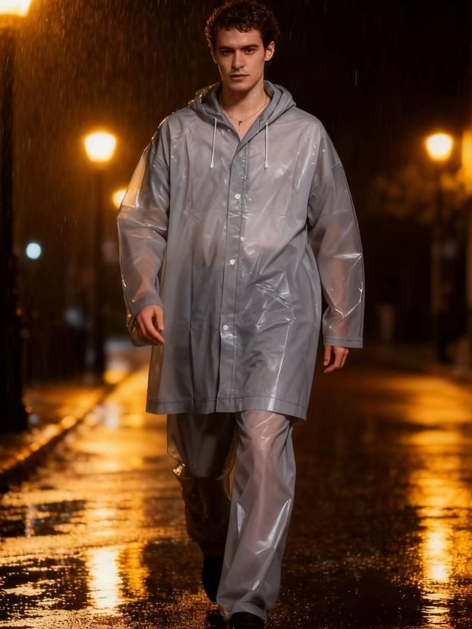 Raincoat Grey Size Asian Onesize