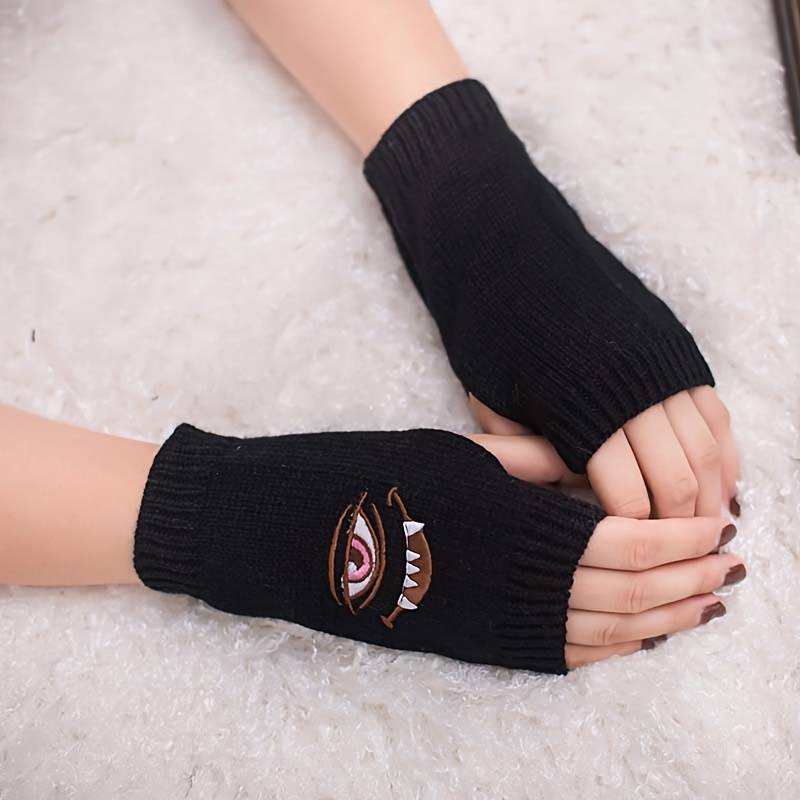 1 Pair Rose Red Warm Gloves