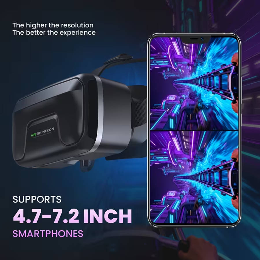 VR SHINECON Next-Gen 3D Virtual Reality Headset - Universal Smartphone VR Glasses