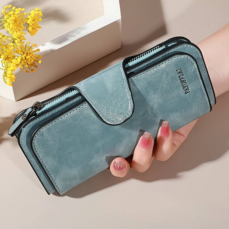 Luxury Women's Faux Leather Zipper Clutch