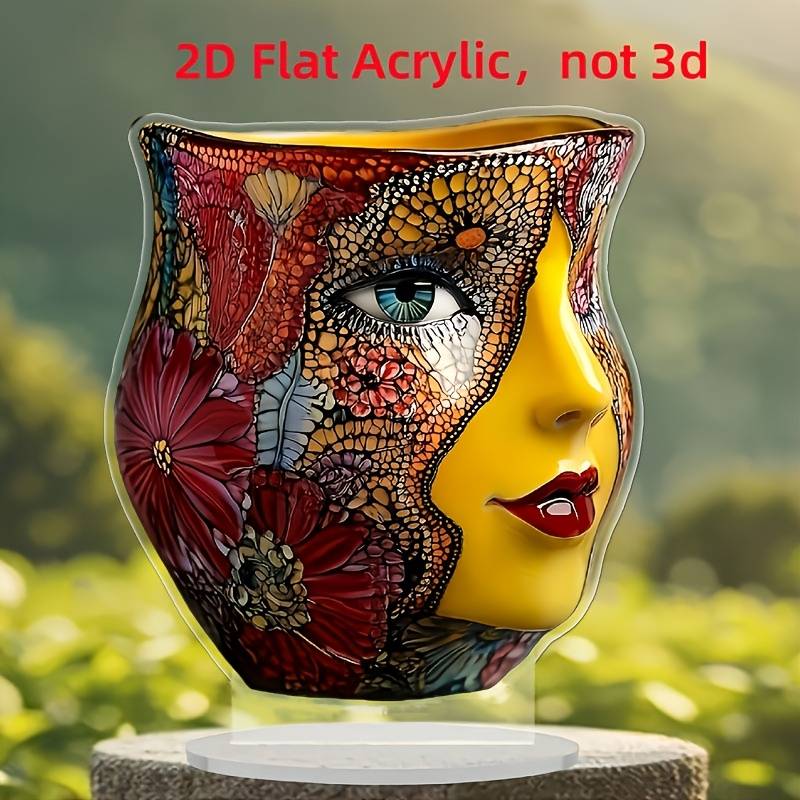 1pc 2D Flat    Acrylic Eclectic Style Flower Theme Tabletop Decoration Multipurpose