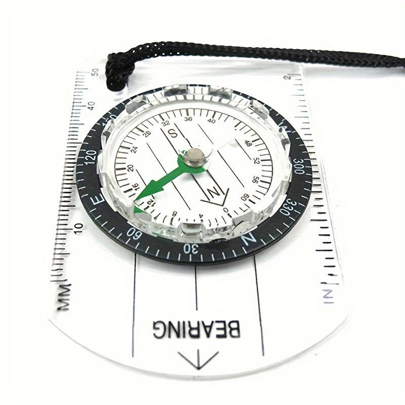 1pc Professional Multifunctional Compass with Scale Ruler Acrylic Material White Water Resistant Wit