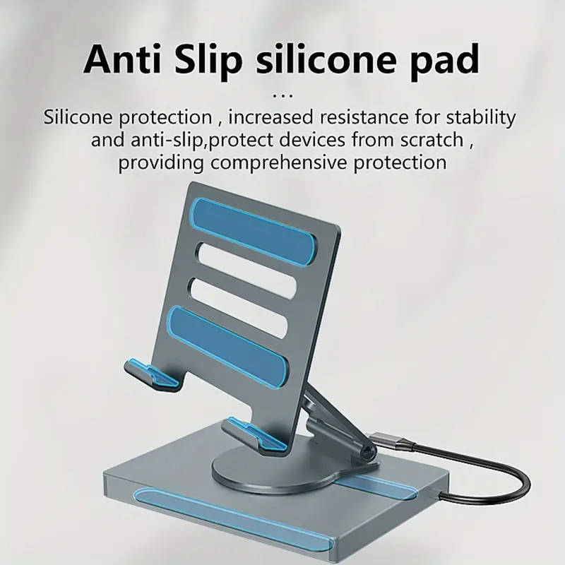 9 in 1 Type-C Rotating laptop/tablet stand with 4k60Hz Gigabit Ethernet port