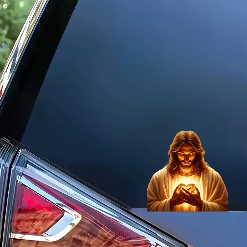1pc 13.97cmx13.97cm Jesus Christian Themed Stickers